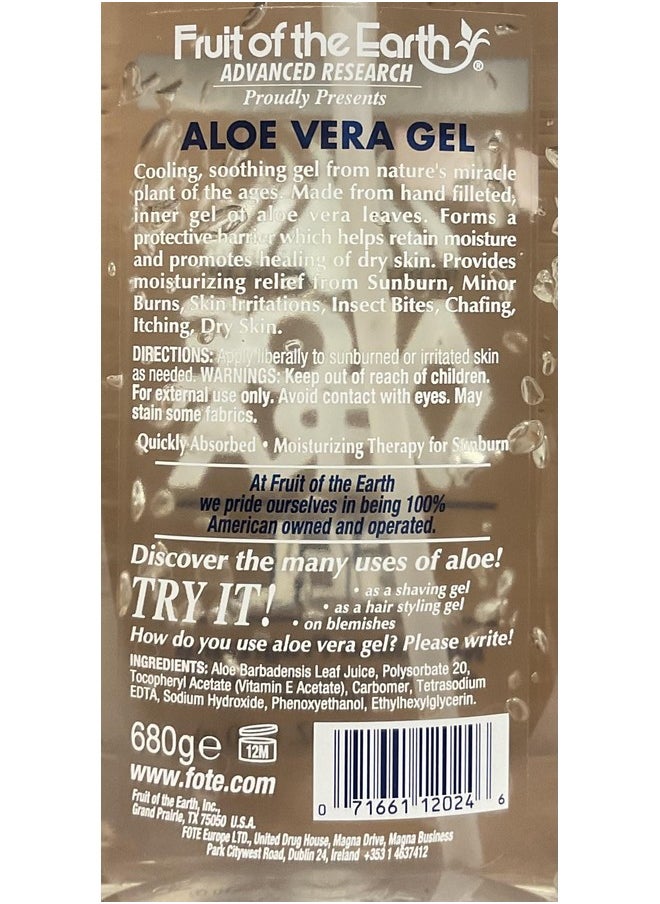 Fruit of the Earth Aloe Vera 100% Gel 24 oz (Pack of 3)