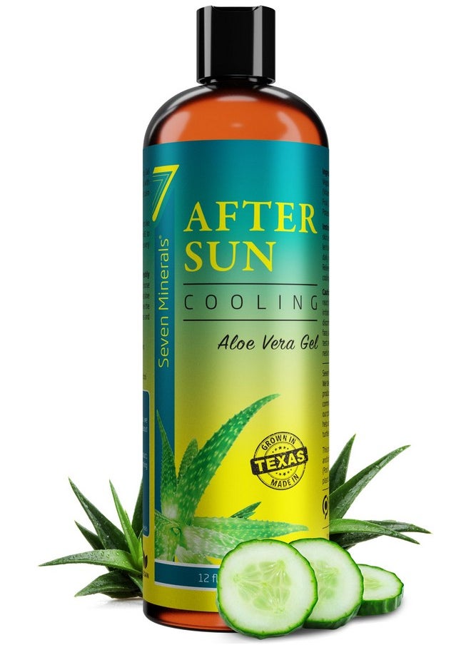 NEW Cooling After Sun Gel with Aloe Vera - For Skin & Face with Instant Sunburn Relief. Unlike Regular Aftersun Lotion, Ours Is Made From Freshly Cut Texas Aloe. With Cucumber & Vitamin E (12 Fl Oz)