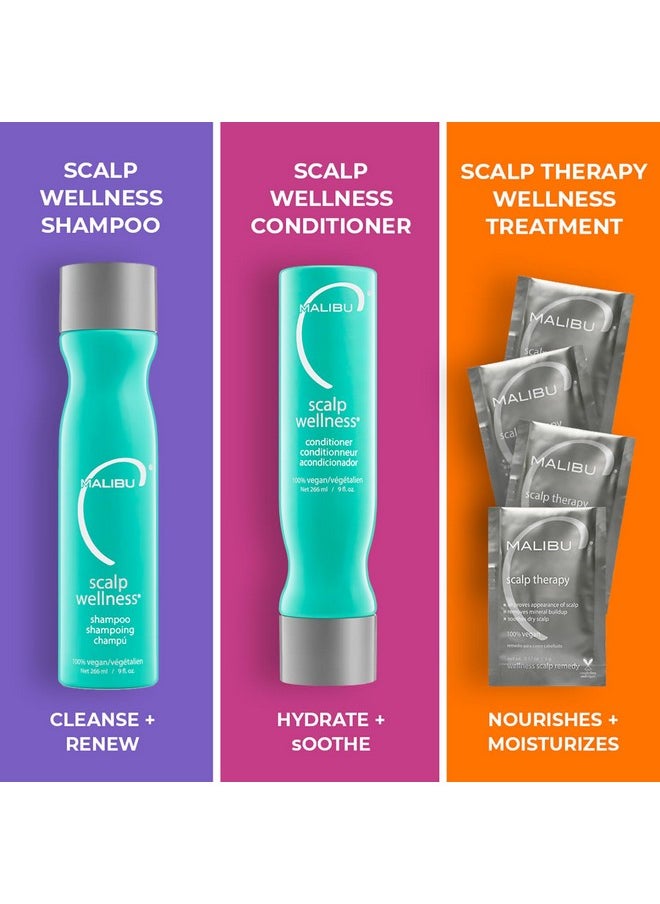 Malibu C Scalp Wellness Hair Shampoo - Sulfate-Free & Moisturizing Shampoo for Dry Scalp - Nourishing Scalp Care with Essential Oils and Surfactant Technology (9 oz)