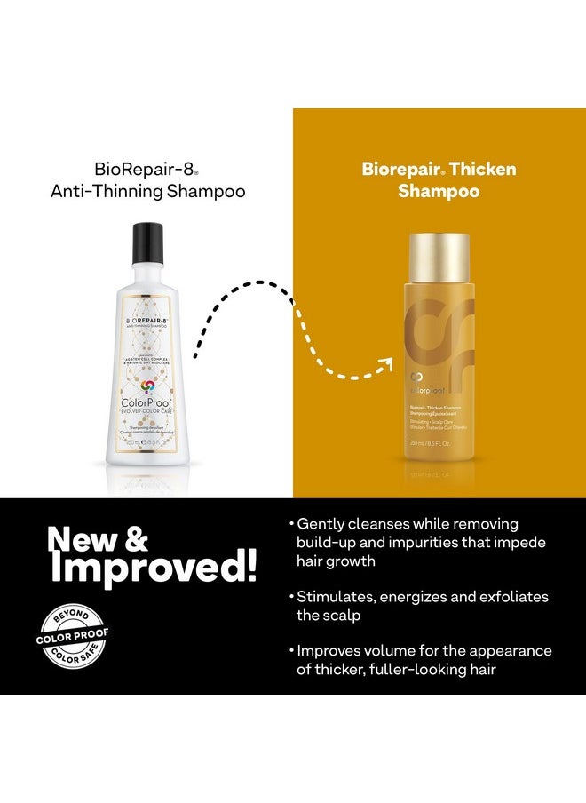 ColorProof Evolved Color Care Biorepair Thicken Shampoo, 8.5 Fl. Oz. for Thinning Color-Treated Hair, Nourishes & Stimulates Hair & Scalp, Thicker, Fuller Looking Hair, Sulfate-Free, Vegan