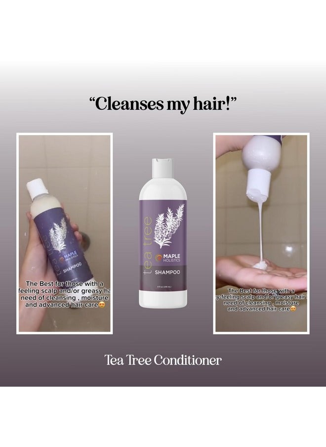 Tea Tree Shampoo for Oily Hair - Paraben and Sulfate Free Clarifying Shampoo for Build Up and Dry Scalp with Tea Tree Oil for Hair - Purifying Aromatherapy Tea Tree Oil Shampoo for Greasy Hair