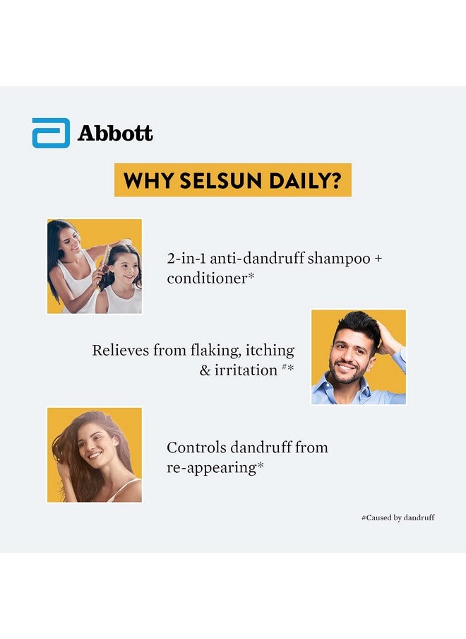 Selsun Daily Anti Dandruff Shampoo, Clears away dandruff flakes, Relieves from dandruff related itching, Conditions hair (120ml)