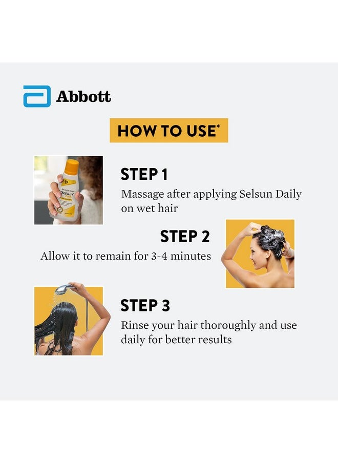 Selsun Daily Anti Dandruff Shampoo, Clears away dandruff flakes, Relieves from dandruff related itching, Conditions hair (120ml)