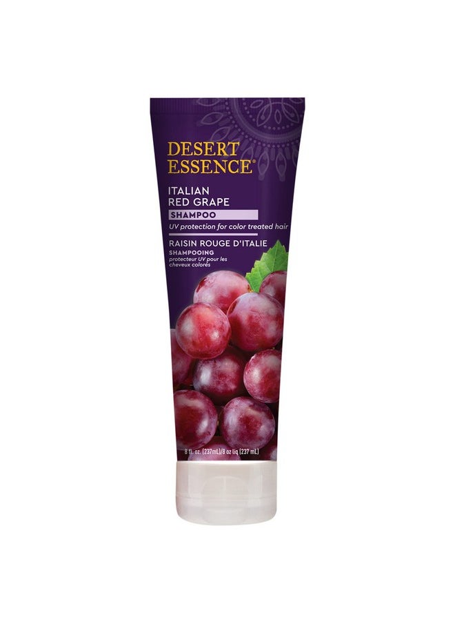 Desert Essence, Italian Red Grape Shampoo, 8.0 fl. Oz. - Gluten Free - Vegan - Cruelty Free - Moisturizing Shampoo - UV Protection - Color Treated Hair