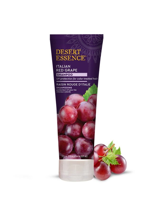 Desert Essence, Italian Red Grape Shampoo, 8.0 fl. Oz. - Gluten Free - Vegan - Cruelty Free - Moisturizing Shampoo - UV Protection - Color Treated Hair