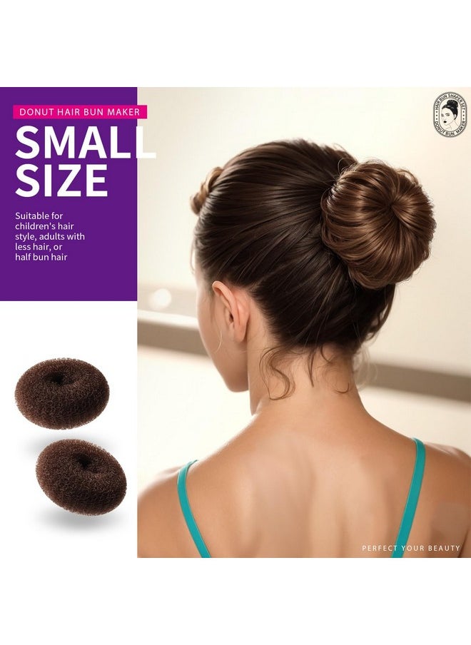 Teenitor Donut Hair Bun Maker Set - 7 Rings (1 Extra-Large, 2 Large, 2 Medium, 2 Small), 5 Elastic Bands, 20 Hair Pins, Dark Brown