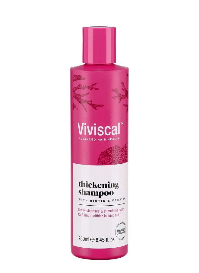 Viviscal Thickening Shampoo, Formulated With Biotin And Keratin, Fortified With Marine Collagen And Seaweed Extract, Strengthens And Reduces Breakage, Healthier Looking Hair 250ml (8.45 fl. oz.)