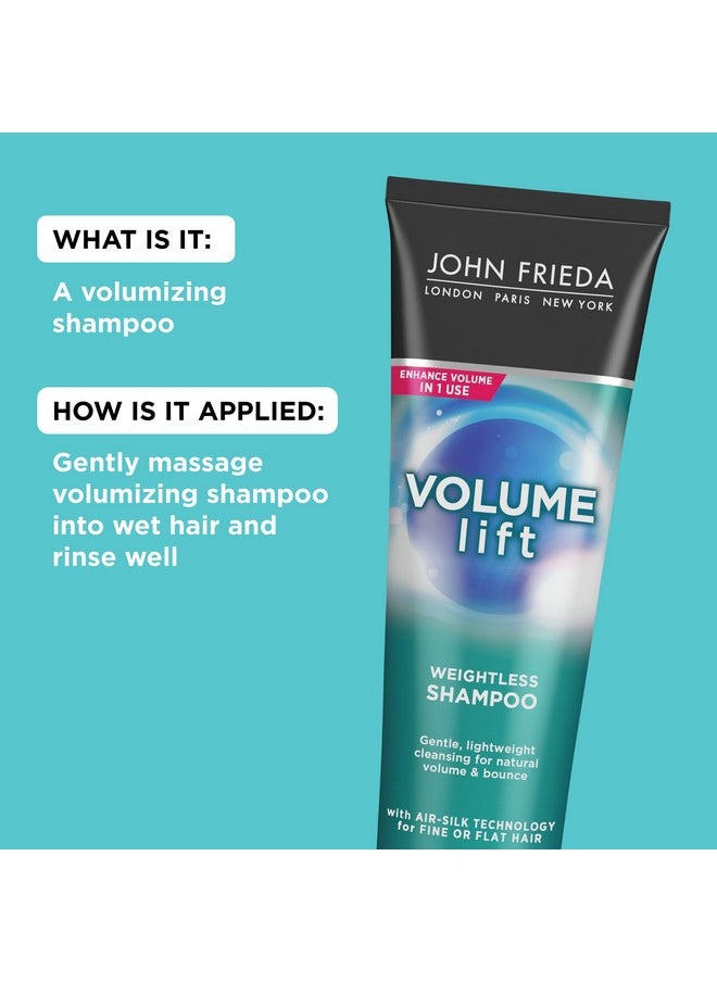 John Frieda Volume Lift Lightweight Shampoo for Natural Fullness, 8.45 Ounces, Safe for Color-Treated Hair, Volumizing Shampoo for Fine or Flat Hair