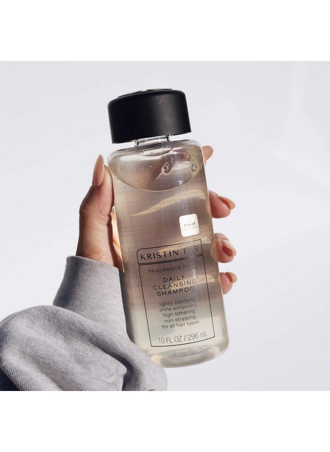 Kristin Ess Hair Fragrance Free Daily Cleansing Shampoo, Lightly Clarifying, Shine Enhancing, Vegan, Paraben, Sulfate, Phthalate and Silicone Free, Gluten Free, 10 fl. oz. - Pack of 1