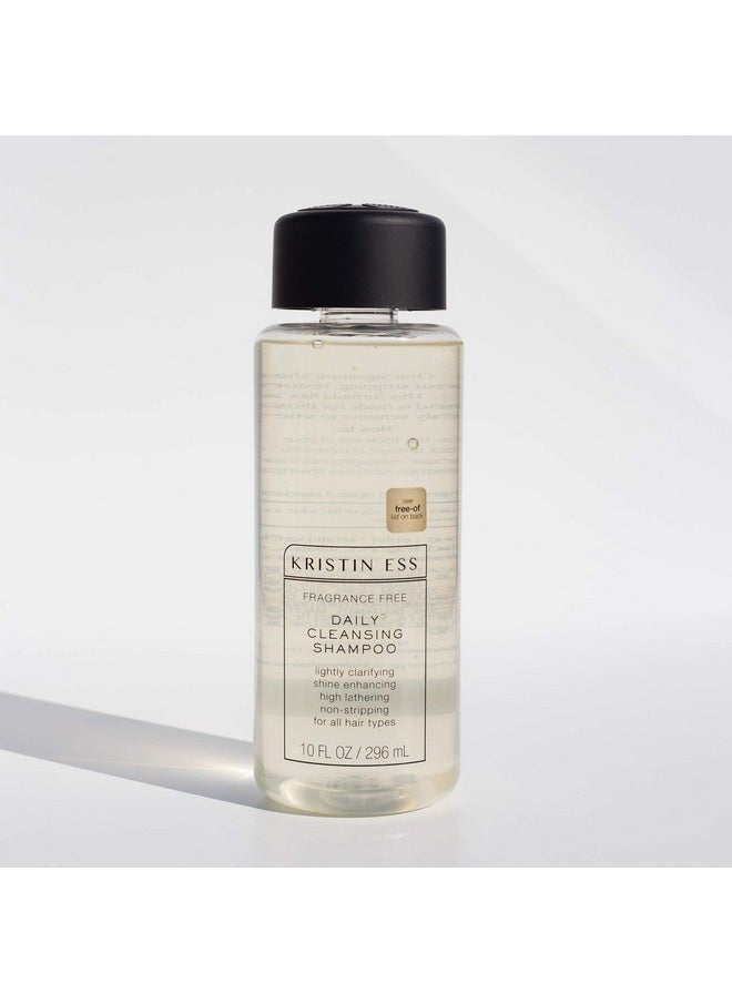 Kristin Ess Hair Fragrance Free Daily Cleansing Shampoo, Lightly Clarifying, Shine Enhancing, Vegan, Paraben, Sulfate, Phthalate and Silicone Free, Gluten Free, 10 fl. oz. - Pack of 1