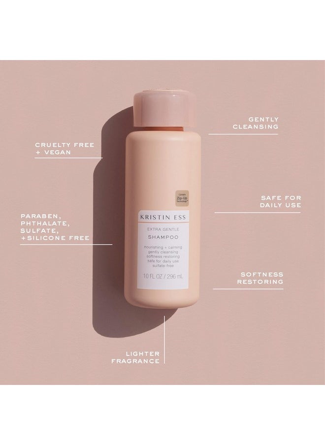 Kristin Ess Hair Extra Gentle Shampoo for Sensitive Skin + Scalp, Gently Cleanses, Nourishing + Calming Shampoo, Vegan, Sulfate Free, Color Safe + Keratin Safe, 10 fl oz