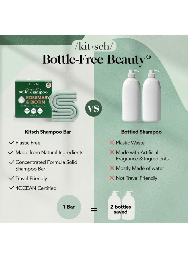 Kitsch Rosemary & Biotin Volumizing Natural Shampoo Bar | Strengthening & Thickening Shampoo for All Hair Types, Made in USA, Vegan, Paraben Sulfate & Cruelty Free Soap