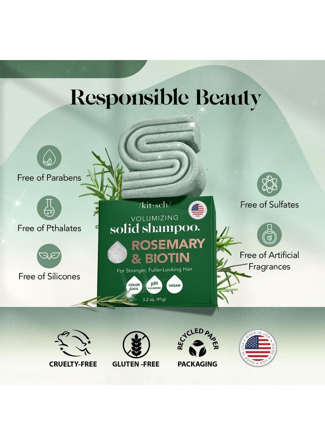 Kitsch Rosemary & Biotin Volumizing Natural Shampoo Bar | Strengthening & Thickening Shampoo for All Hair Types, Made in USA, Vegan, Paraben Sulfate & Cruelty Free Soap