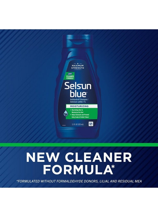 Selsun Blue Moisturizing Antidandruff Shampoo, Maximum Strength Scalp Treatment With Selenium Sulfide, 11 fl. oz.