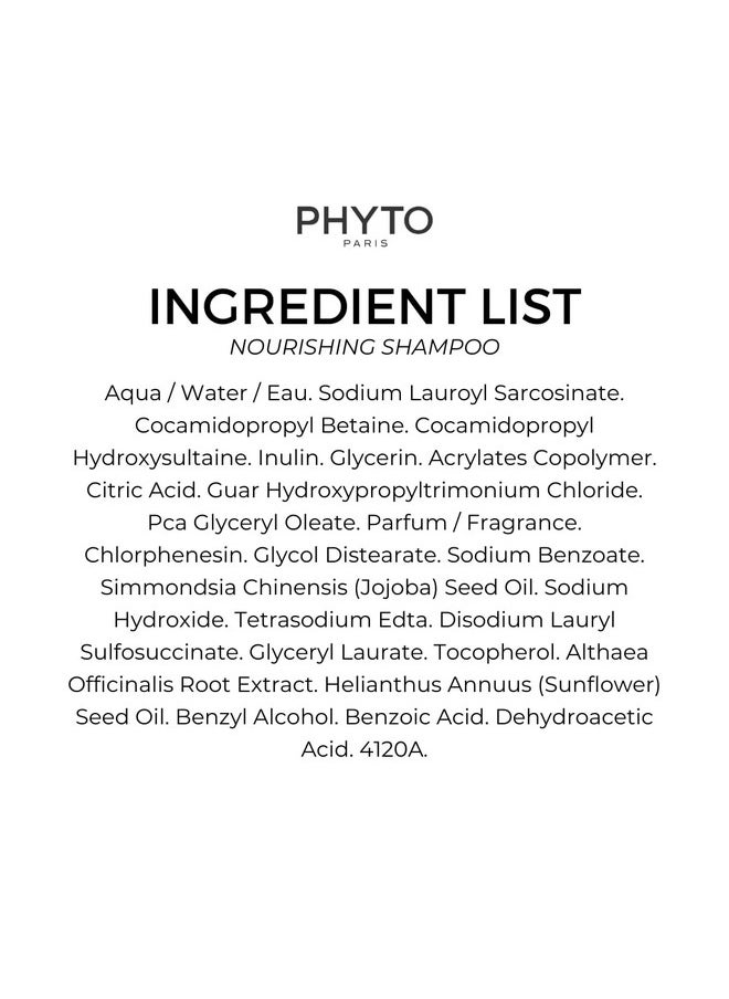 PHYTO NOURISHMENT Nourishing Shampoo with Jojoba Oil Sulfate Free for Dry Hair, Hydrating, Moisturizing Shampoo, 8.45 fl. oz.