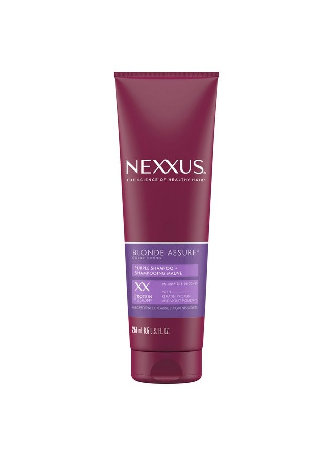 Nexxus Blonde Assure Purple Shampoo, For Blonde Hair Color Care Shampoo, Keratin Protein 8.5 oz