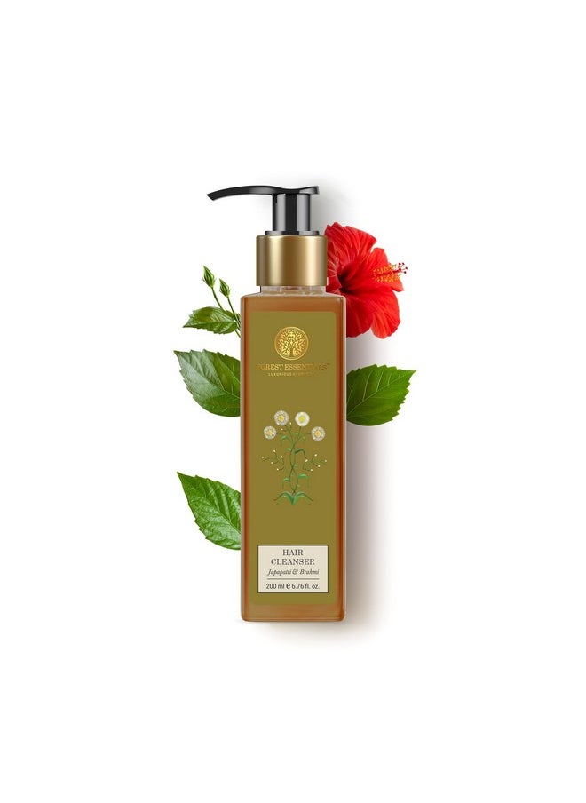 Forest Essentials Hair Cleanser Japapatti & Brahmi | Ayurvedic Natural Shampoo | For Dry Frizzy & Chemically Treated Hair | Sulphate & Paraben Free,200 grams