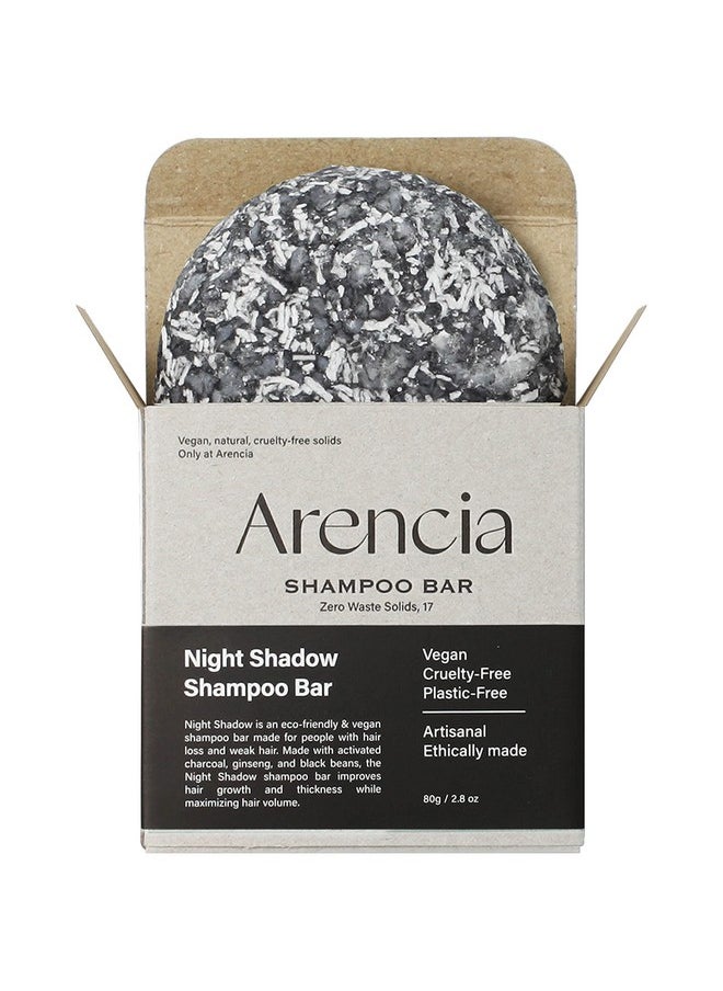 ARENCIA Night Shadow Biotin Shampoo Bar for Regrowth & Hair loss, Darkening, Gray Hair | Strengthening & Volumizing | Normal to Oily Hair | Vegan, Natural, pH balanced, Sulfate free
