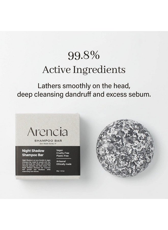 ARENCIA Night Shadow Biotin Shampoo Bar for Regrowth & Hair loss, Darkening, Gray Hair | Strengthening & Volumizing | Normal to Oily Hair | Vegan, Natural, pH balanced, Sulfate free