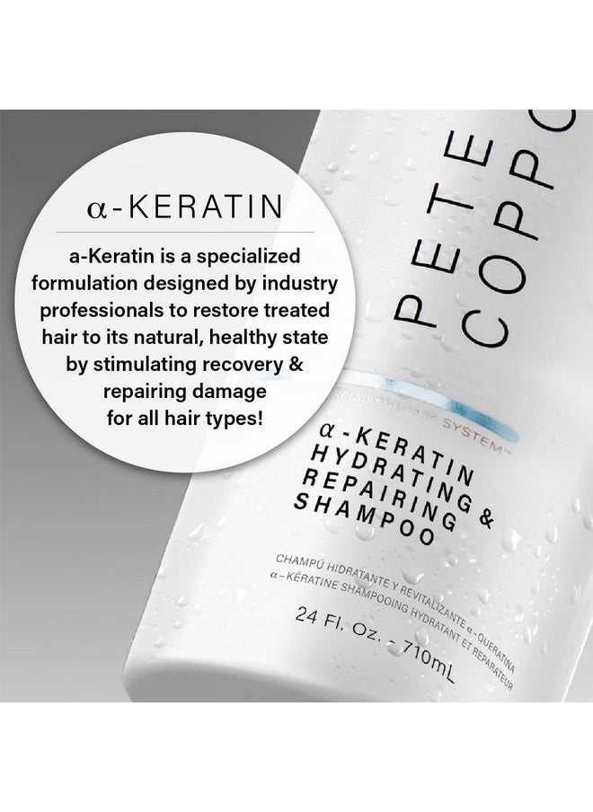 PETER COPPOLA a-Keratin Hydrating & Repairing Shampoo - Ultra-repairing & Gentle Cleansing Sulfate Free Shampoo Repairs Damaged Hair - Nourishes, Conditions, And Prevent Breakage (10 Fl Oz)