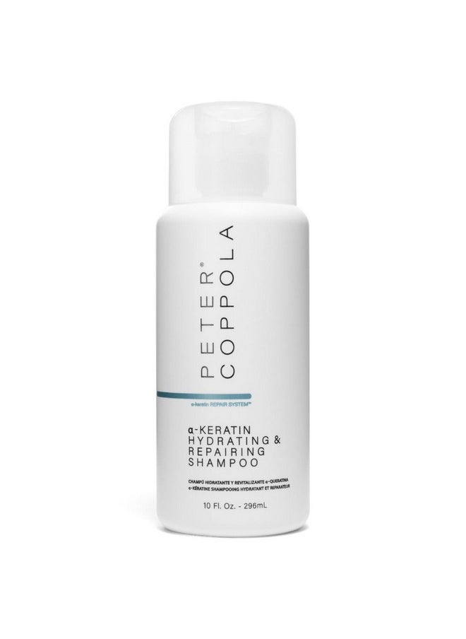 PETER COPPOLA a-Keratin Hydrating & Repairing Shampoo - Ultra-repairing & Gentle Cleansing Sulfate Free Shampoo Repairs Damaged Hair - Nourishes, Conditions, And Prevent Breakage (10 Fl Oz)