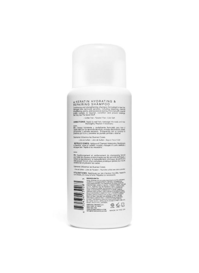 PETER COPPOLA a-Keratin Hydrating & Repairing Shampoo - Ultra-repairing & Gentle Cleansing Sulfate Free Shampoo Repairs Damaged Hair - Nourishes, Conditions, And Prevent Breakage (10 Fl Oz)