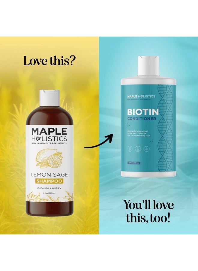 Sulfate Free Shampoo for Oily Hair - Lemon Sage Clarifying Shampoo for Build Up and Oily Scalp Care with Rosemary Essential Oil - Deep Cleansing Rosemary Shampoo for Greasy Hair and Product Build Up