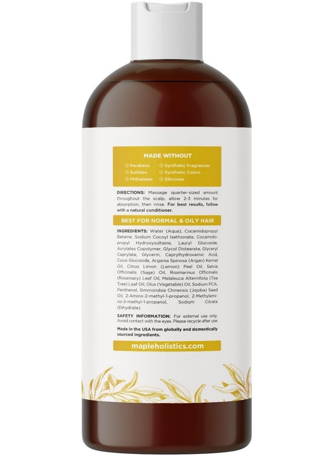Sulfate Free Shampoo for Oily Hair - Lemon Sage Clarifying Shampoo for Build Up and Oily Scalp Care with Rosemary Essential Oil - Deep Cleansing Rosemary Shampoo for Greasy Hair and Product Build Up