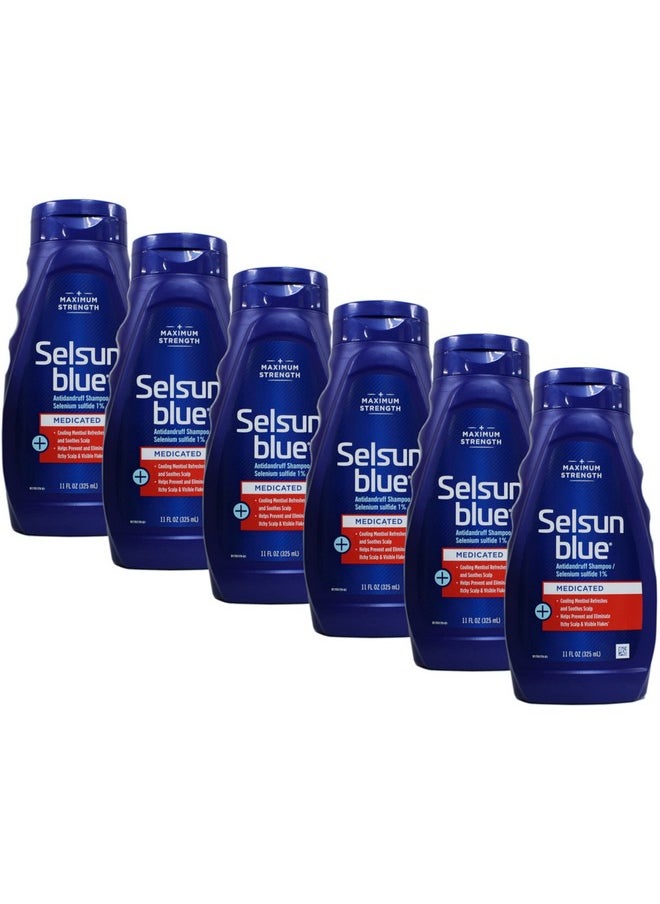 Selsun Blue Dandruff Shampoo 11 oz. Medicated (Pack of 6)
