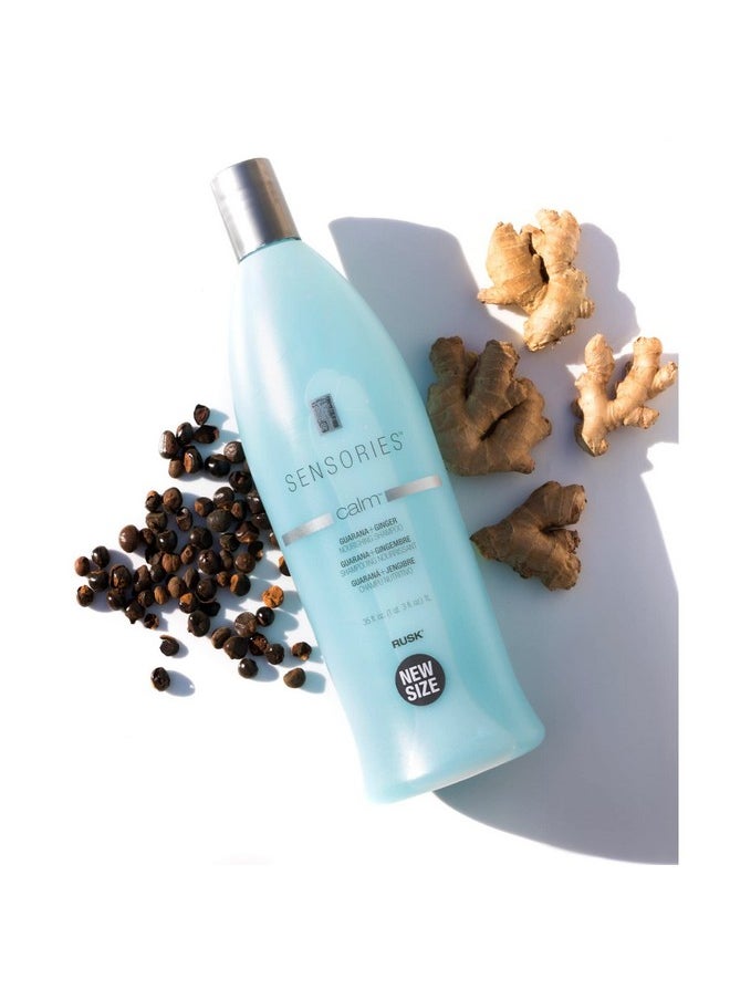 RUSK. Sensories Calm Guarana and Ginger Nourishing Shampoo, 35 Oz, A Nourishing Shampoo Formulated with Guarana and Ginger Extract to Add Shine and Maintain Moisture