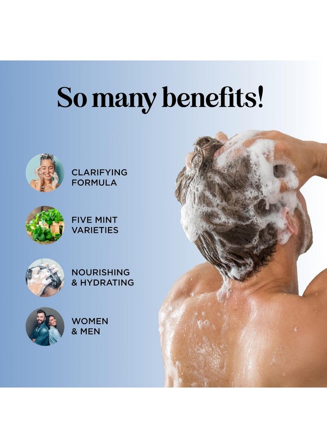 Sulfate Free Hard Water Shampoo - Deep Clarifying Shampoo for Build Up of Product and Minerals with Five Cleansing Mint Essential Oils for Replenishing Hydration and Hair Shine - Vegan & Cruelty Free