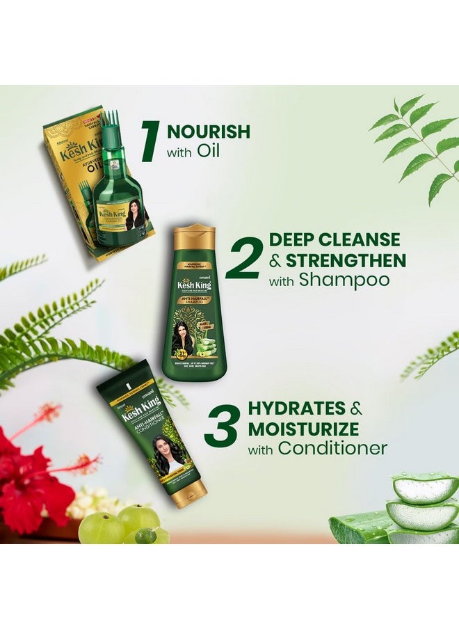 KESH KING Anti Hairfall Shampoo | with Ayurvedic Herbs & Aloe Vera | Provides Healthy Nourished Scalp | for Shiny Smooth Hair | 11.49 Fl Oz/340ml