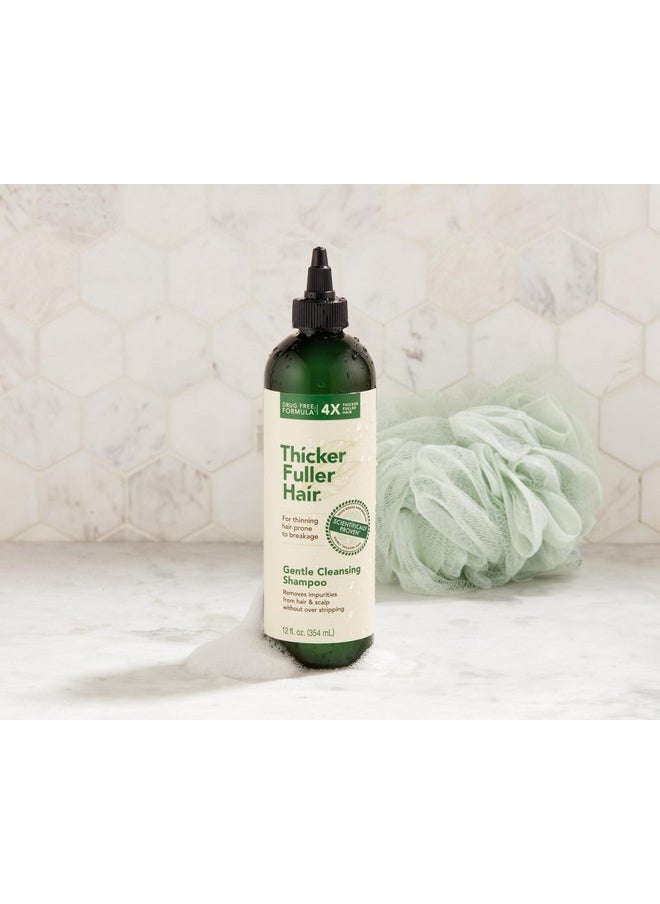 Thicker Fuller Hair Gentle Cleansing Shampoo - Hair Thickening, Clarifying Shampoo - Lightweight, Gentle Shampoo Formula - Natural Ingredients - 12 oz