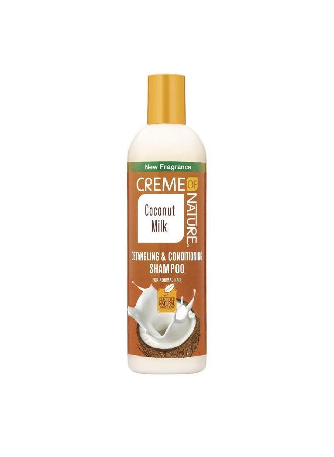 Shampoo with Coconut Milk by Creme of Nature, Detangling and Conditioning Formula for Normal Hair, 12 Fl Oz