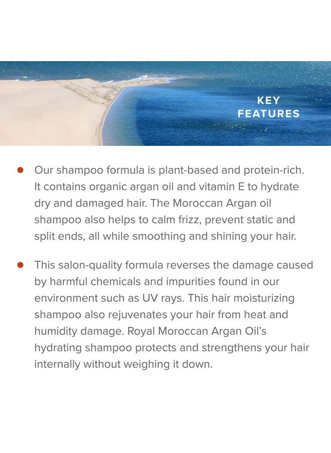 Royal Moroccan Moisturizing Shampoo | Dry Hair Shampoo for Color Treated & Frizzy Hair Argan Oil Hair Products (500 ml 16.9 oz)