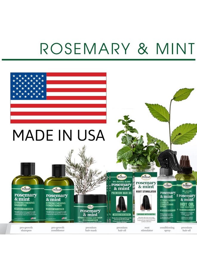 Difeel Rosemary Mint Strengthening Shampoo with Biotin 12 oz. - Made with Natural Rosemary Oil for Hair Growth