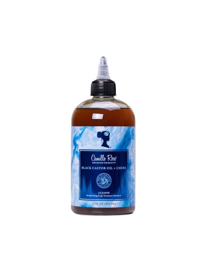 Camille Rose Black Castor Oil & Chebe Hair Cleanse, Invigorating Scalp Treatment Shampoo to Strengthen, Shine, and Moisturize, for all Hair Types, 12 fl oz