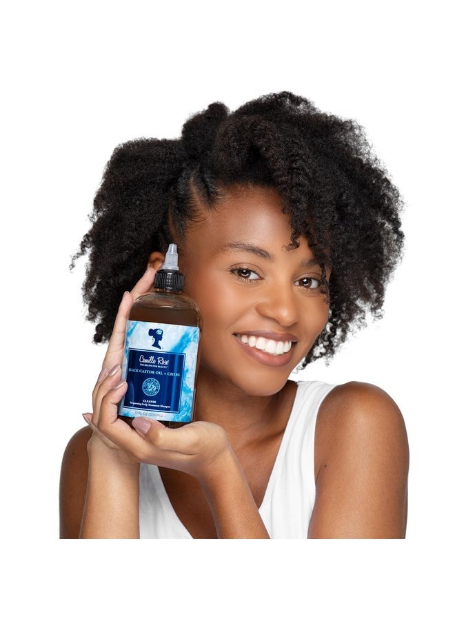 Camille Rose Black Castor Oil & Chebe Hair Cleanse, Invigorating Scalp Treatment Shampoo to Strengthen, Shine, and Moisturize, for all Hair Types, 12 fl oz