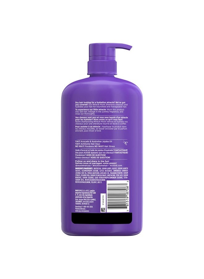 Aussie Paraben-Free Miracle Moist Shampoo with Avocado & Jojoba for Dry Hair, 30.4 Fluid Ounce, (Pack of 4)