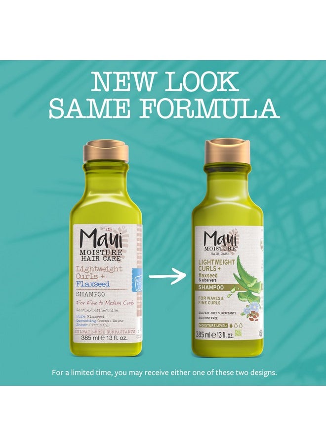 Maui Moisture Lightweight Curls + Flaxseed Shampoo, Paraben Free, Silicone Free, 13 Fl Oz,Green