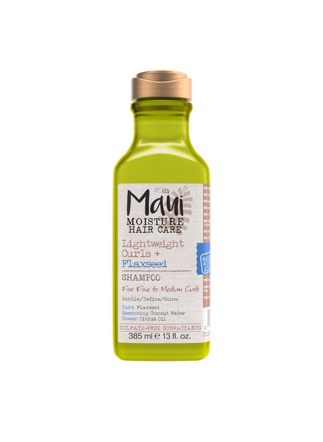 Maui Moisture Lightweight Curls + Flaxseed Shampoo, Paraben Free, Silicone Free, 13 Fl Oz,Green
