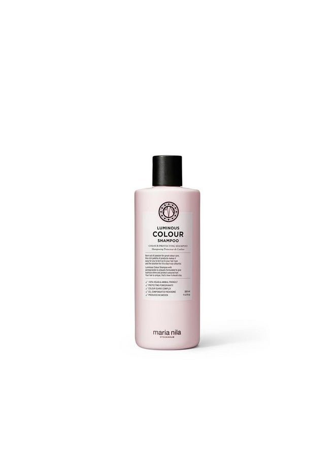 Maria Nila Luminous Colour, Shampoo 11.8 Fl Oz, Reduces Colour Loss from Washing, Pomegranate Counteracts Dehydration, 100% Vegan & Sulfate/Paraben free