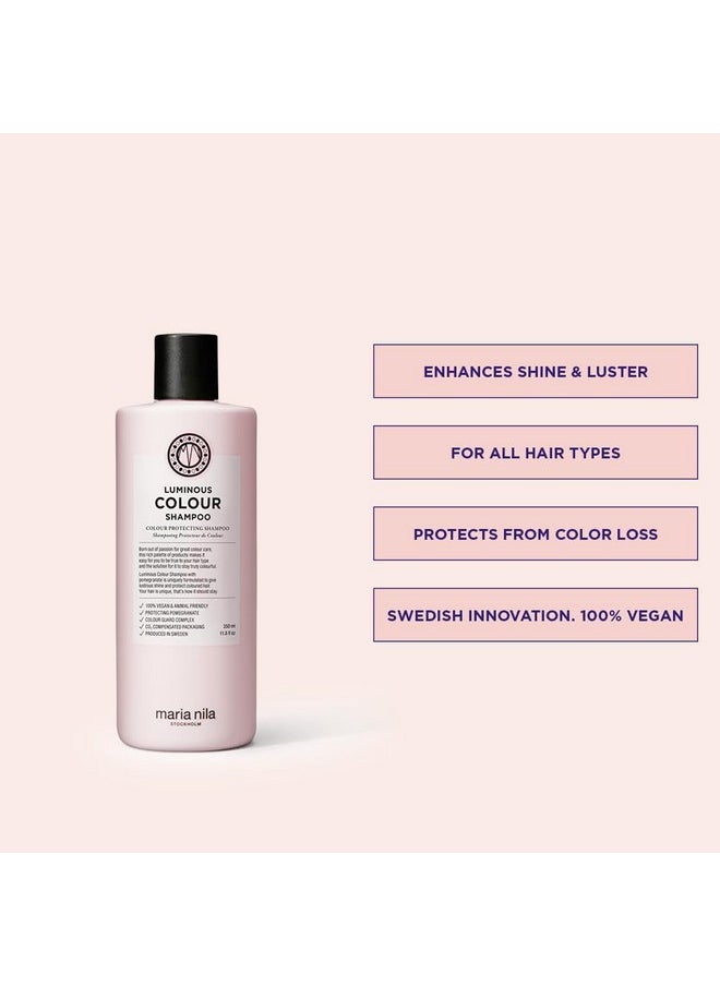 Maria Nila Luminous Colour, Shampoo 11.8 Fl Oz, Reduces Colour Loss from Washing, Pomegranate Counteracts Dehydration, 100% Vegan & Sulfate/Paraben free
