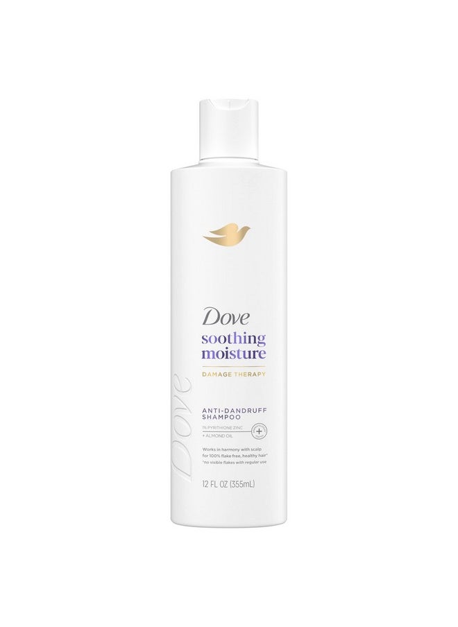 Dove Damage Therapy Derma Shampoo Soothing Moisture Pack of 6 for Flaky Scalp with Pyrithione Zinc and Almond Oil 12 Fl Oz