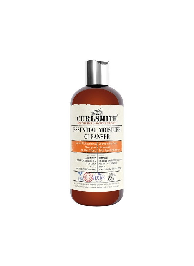 CURLSMITH - Essential Moisture Cleanser, Gentle Nourishing Shampoo for Wavy, Curly and Coily Hair, Vegan (12fl oz)