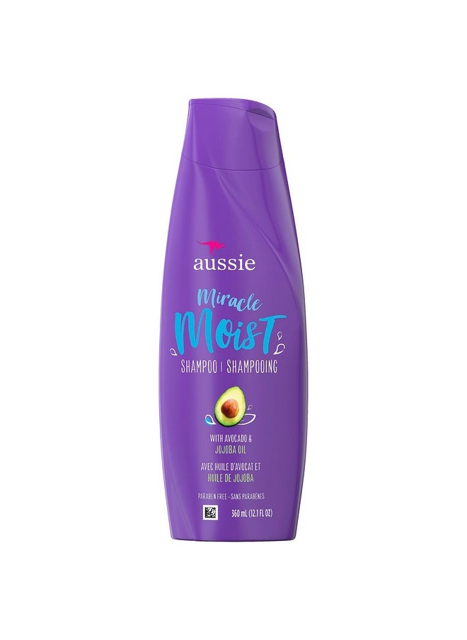 Aussie For Dry Hair Paraben Free Miracle Moist Shampoo W/Avocado & Jojoba, 12.1 Fluid Ounce