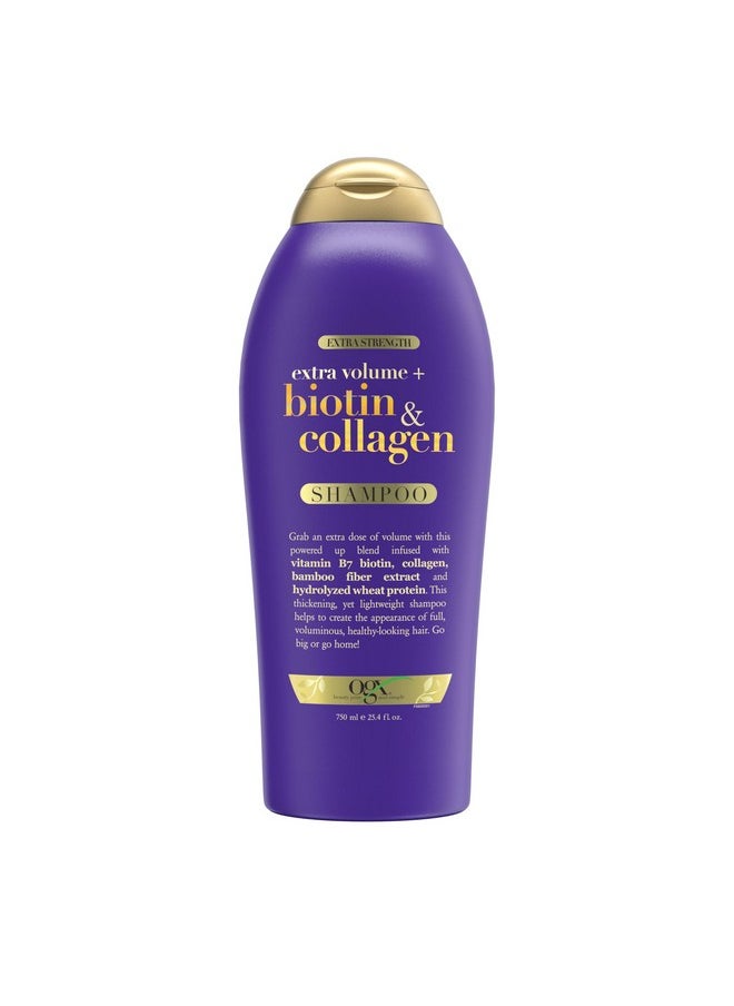 OGX Biotin & Collagen Extra Strength Volumizing Shampoo for Thicker, Fuller Hair, 25.4 fl oz