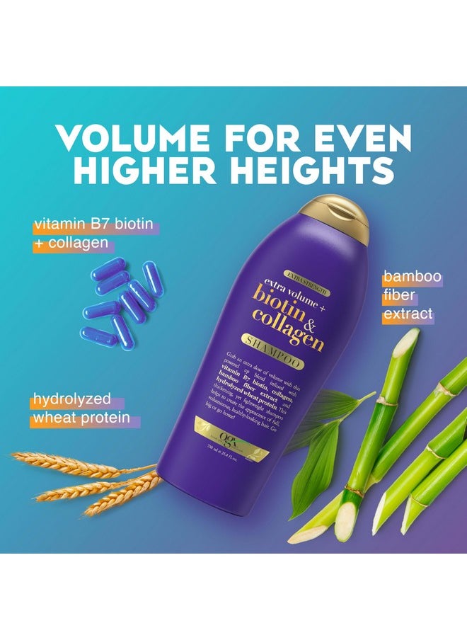 OGX Biotin & Collagen Extra Strength Volumizing Shampoo for Thicker, Fuller Hair, 25.4 fl oz
