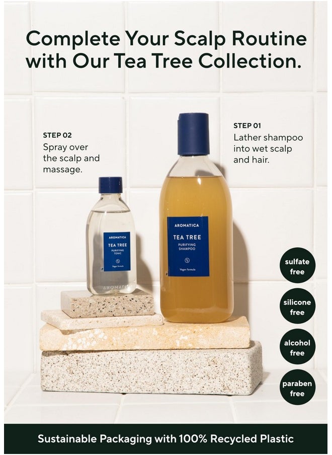 AROMATICA Tea Tree Purifying Shampoo 13.53fl.oz./400ml, Tea Tree Shampoo for Oily Hair and Scalp, Sulfate Free, Vegan