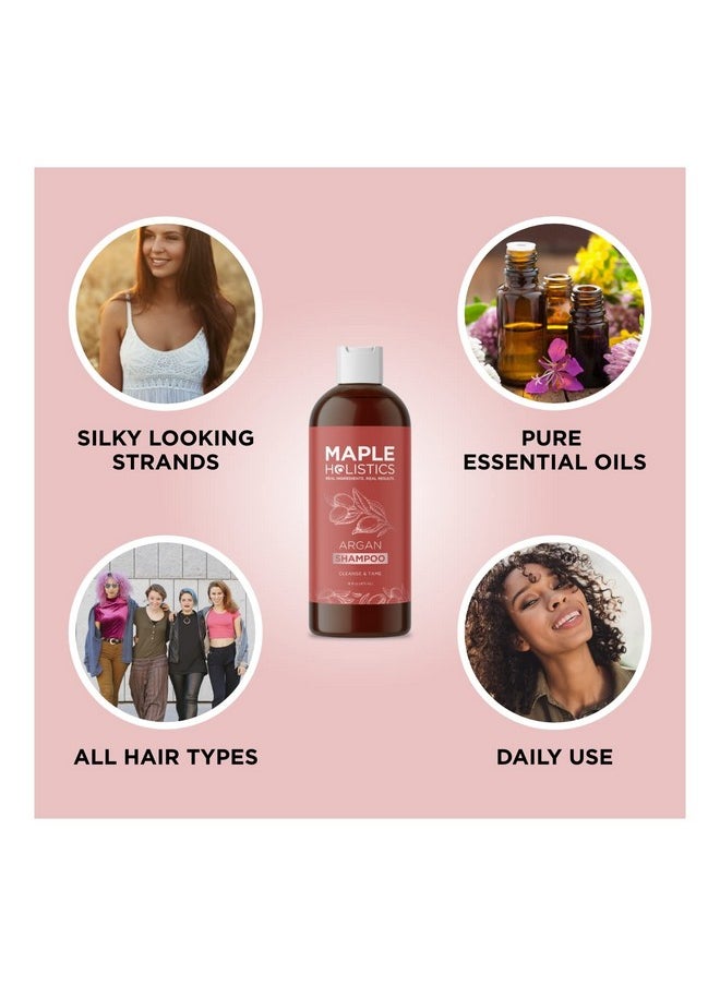 Argan Oil Shampoo for Dry Hair - Sulfate Free Shampoo for Damaged Hair and Frizz with Argan Oil for Hair - Volumizing Shampoo for Hair Shine and Volume Featuring Ultra Moisturizing Natural Oils